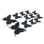 Set 12 bucati, fluturi cu adeziv, decoratiuni casa sau evenimente, culoare negru, A37